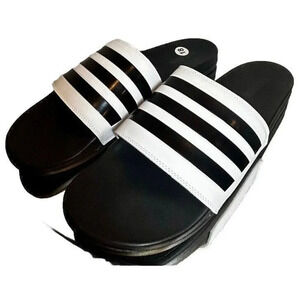 Adidas Adilette Aqua Slides Mens size18 Sandals Black White Unisex F35543 New